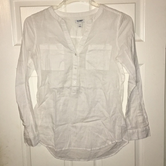 WHITE LINEN BLOUSE - Picture 5 of 6